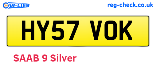HY57VOK are the vehicle registration plates.