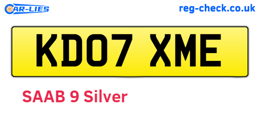 KD07XME are the vehicle registration plates.