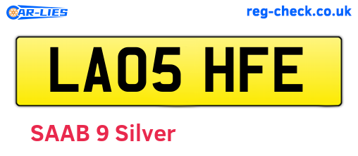 LA05HFE are the vehicle registration plates.