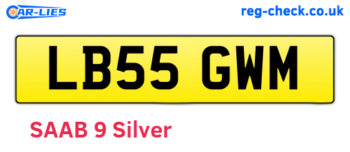 LB55GWM are the vehicle registration plates.