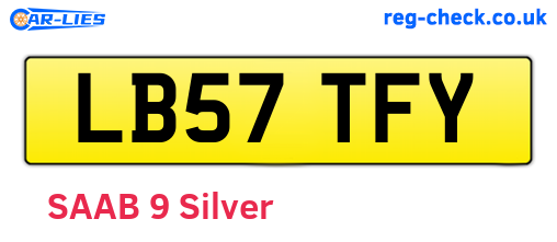 LB57TFY are the vehicle registration plates.