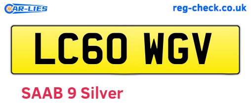 LC60WGV are the vehicle registration plates.