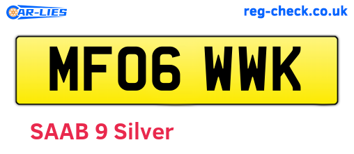 MF06WWK are the vehicle registration plates.