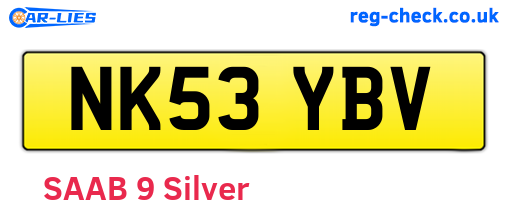 NK53YBV are the vehicle registration plates.