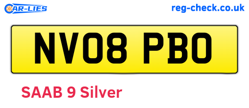 NV08PBO are the vehicle registration plates.