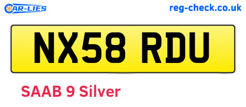 NX58RDU are the vehicle registration plates.