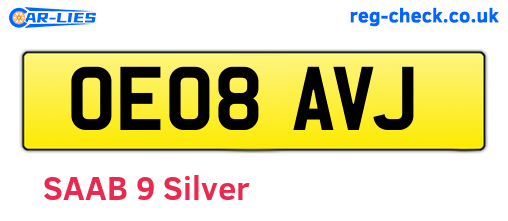 OE08AVJ are the vehicle registration plates.