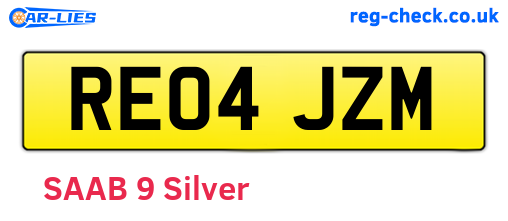RE04JZM are the vehicle registration plates.