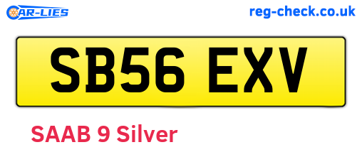 SB56EXV are the vehicle registration plates.