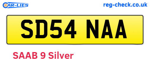 SD54NAA are the vehicle registration plates.