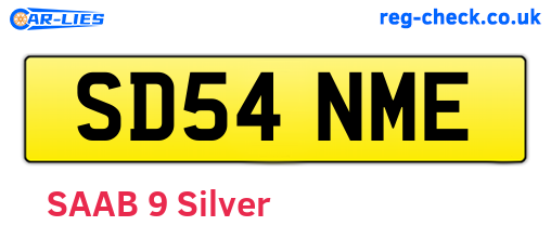 SD54NME are the vehicle registration plates.