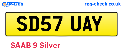 SD57UAY are the vehicle registration plates.
