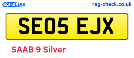 SE05EJX are the vehicle registration plates.