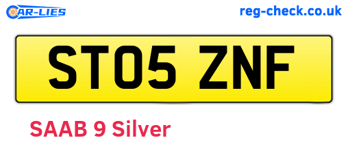 ST05ZNF are the vehicle registration plates.