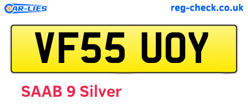 VF55UOY are the vehicle registration plates.