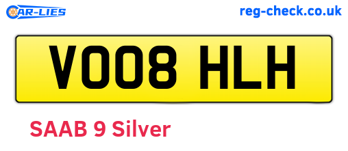 VO08HLH are the vehicle registration plates.