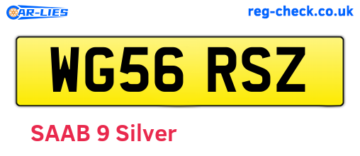 WG56RSZ are the vehicle registration plates.