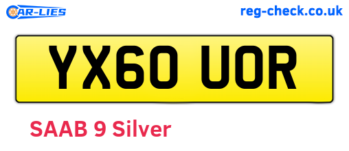 YX60UOR are the vehicle registration plates.