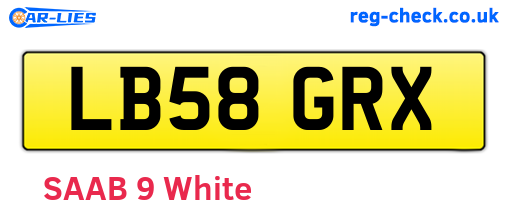 LB58GRX are the vehicle registration plates.