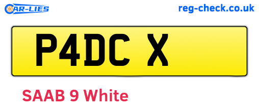 P4DCX are the vehicle registration plates.