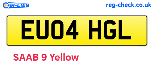 EU04HGL are the vehicle registration plates.