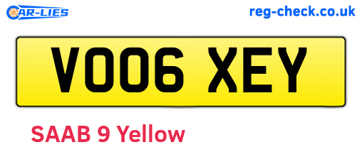 VO06XEY are the vehicle registration plates.