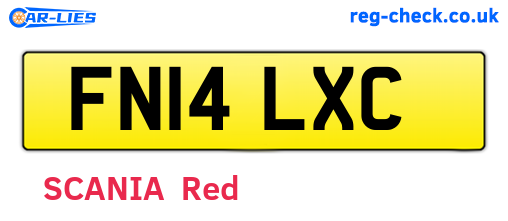 FN14LXC are the vehicle registration plates.