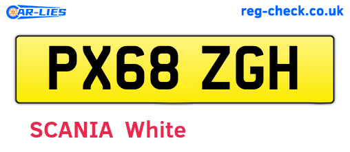 PX68ZGH are the vehicle registration plates.