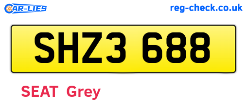 SHZ3688 are the vehicle registration plates.