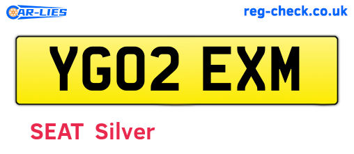 YG02EXM are the vehicle registration plates.