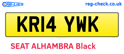 KR14YWK are the vehicle registration plates.