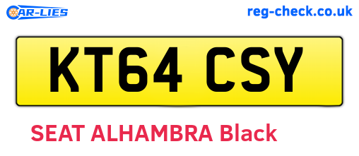 KT64CSY are the vehicle registration plates.