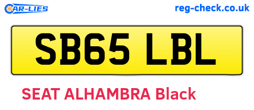 SB65LBL are the vehicle registration plates.