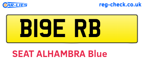 B19ERB are the vehicle registration plates.