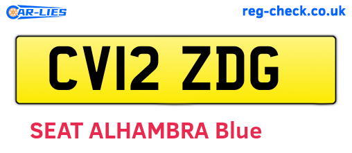 CV12ZDG are the vehicle registration plates.