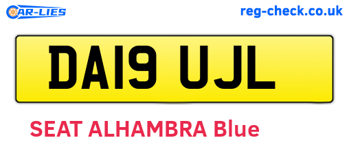DA19UJL are the vehicle registration plates.