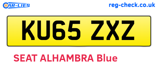 KU65ZXZ are the vehicle registration plates.