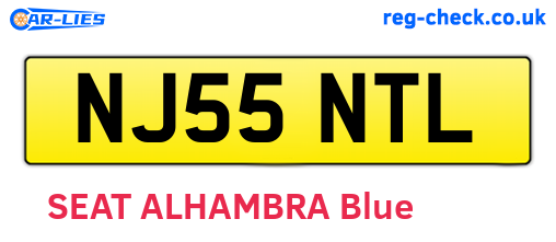 NJ55NTL are the vehicle registration plates.