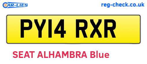 PY14RXR are the vehicle registration plates.