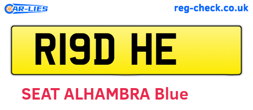 R19DHE are the vehicle registration plates.
