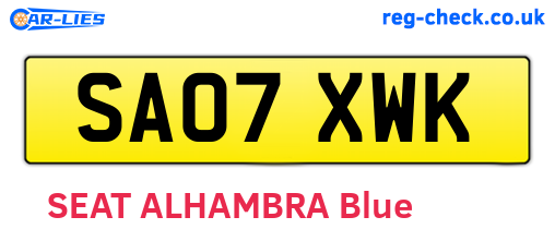 SA07XWK are the vehicle registration plates.
