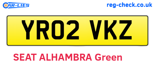 YR02VKZ are the vehicle registration plates.