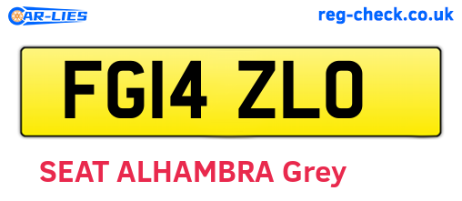 FG14ZLO are the vehicle registration plates.