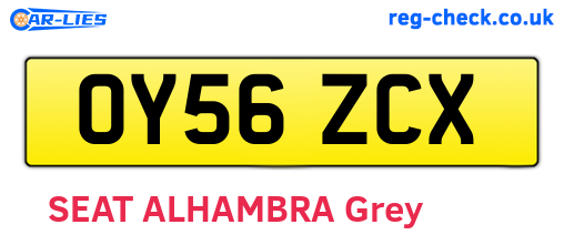 OY56ZCX are the vehicle registration plates.