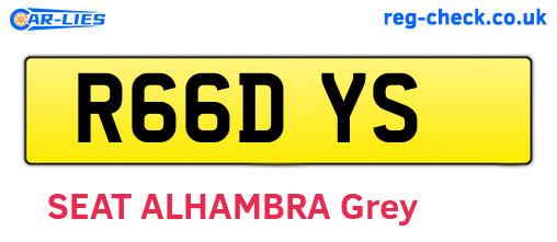 R66DYS are the vehicle registration plates.