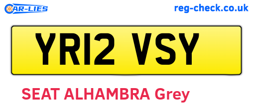 YR12VSY are the vehicle registration plates.