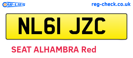 NL61JZC are the vehicle registration plates.