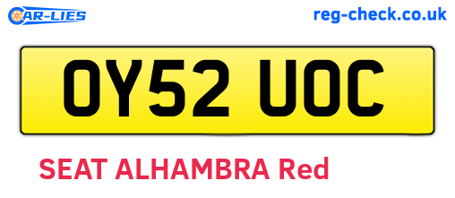 OY52UOC are the vehicle registration plates.