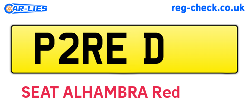 P2RED are the vehicle registration plates.