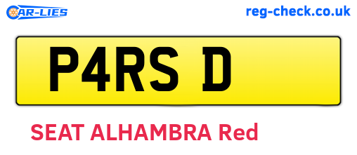 P4RSD are the vehicle registration plates.